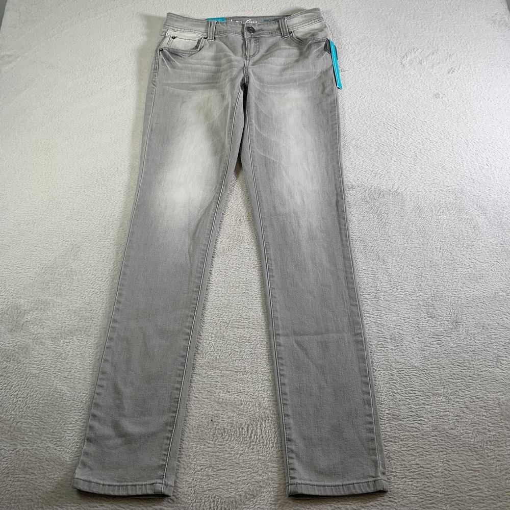 INC Skinny Leg Jeans Womens 4 Shadow Grey Low Rise Regular Fit Stretch Denim NEW
